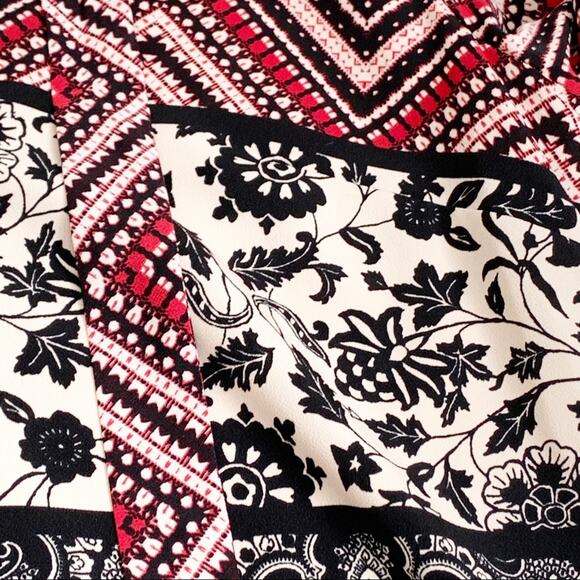 Maggy London Dress 3/4 Sleeve Mixed Print V-Neck Tie Dress Size 4 - Picture 15 of 16